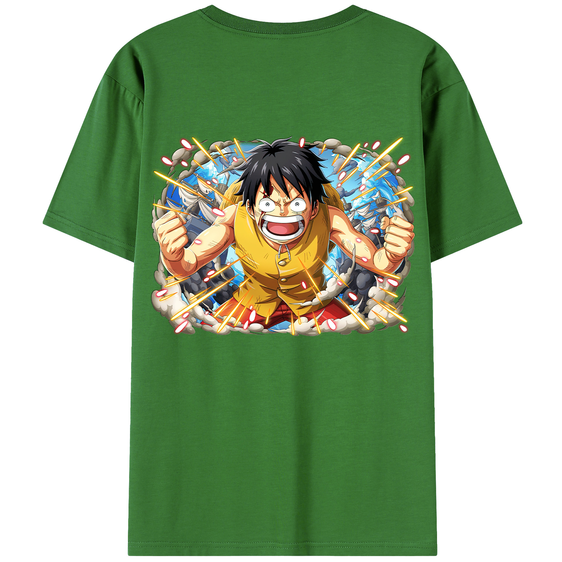 ワンピース モンキー・D・ルフィ ONE PIECE Monkey D. Luffy レディース半袖Tシャツ(バックプリント)